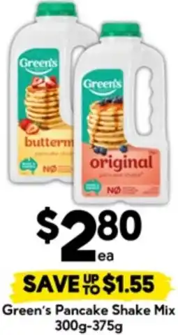 Drakes Green's Pancake Shake Mix offer