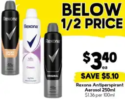 Drakes Rexona Antiperspirant Aerosol offer
