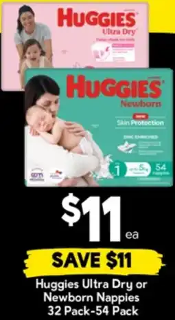 Drakes Huggies Ultra Dry or Newborn Nappies offer
