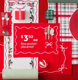 Target Bow pocket placemat offer