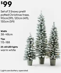 Target Set of 3 Snowy prelit potted Christmas trees offer