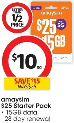 Coles amaysim Starter Pack offer