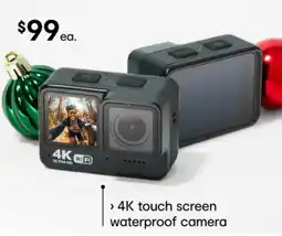Kmart 4K touch screen waterproof camera offer