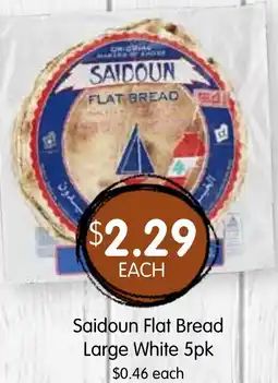 Spudshed Saidoun Flat Bread Large White 5pk offer