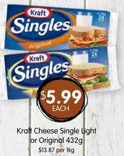 Spudshed Kraft Cheese Single Light or Original offer
