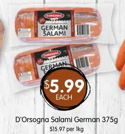Spudshed D'Orsogna Salami GERMAN offer