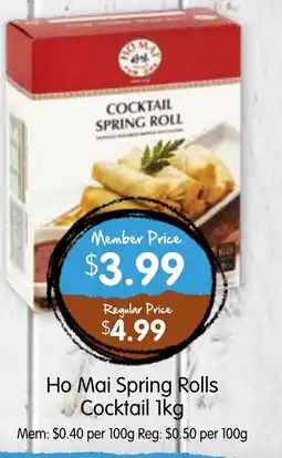 Spudshed Ho Mai Spring Rolls Cocktail offer