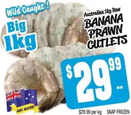 Farmer Jack's Australian raw banana prawn cutlets offer