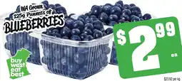 Farmer Jack's Punnets of blueberries offer