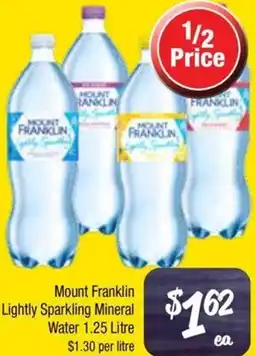 Farmer Jack's Mount Franklin Lightly Sparkling Mineral Water offer