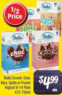 Farmer Jack's Bulla Crunch, Choc Bars, Splits or Frozen Yoghurt offer