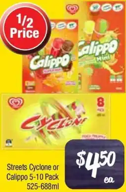 Farmer Jack's Streets Cyclone or Streets Cyclone or Calippo 5-10 Pack offer