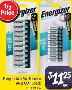Farmer Jack's Energizer Max Plus Batteries AA or AAA offer