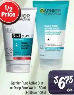 Farmer Jack's Garnier Pure Active 3 in 1 or Deep Pore Wash offer