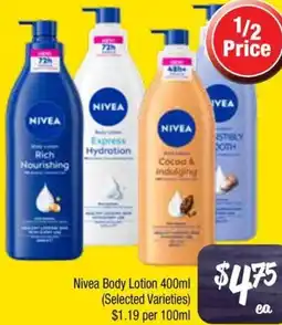 Farmer Jack's Nivea Body Lotion offer