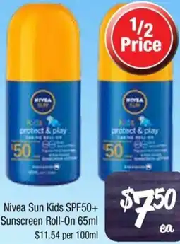 Farmer Jack's Nivea Sun Kids SPF50+ Sunscreen Roll-On offer