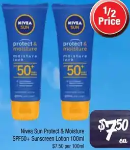 Farmer Jack's Nivea Sun Protect & Moisture SPF50+ Sunscreen Lotion offer