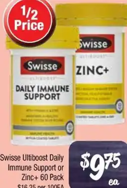 Farmer Jack's Swisse ultiboost daily immune support or zinc+ offer