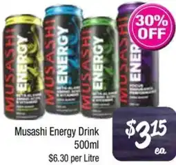 Farmer Jack's Musashi Energy Drink offer