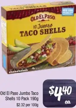 Farmer Jack's Old El Paso Jumbo Taco Shells offer