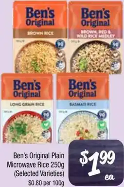 Farmer Jack's Ben's Original Plain Microwave Rice offer