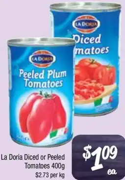 Farmer Jack's La Doria Diced or Peeled Tomatoes offer