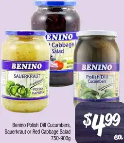 Farmer Jack's Benino Polish Dill Cucumbers, Sauerkraut or Red Cabbage Salad offer