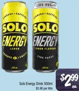 Farmer Jack's Solo Energy Drink offer