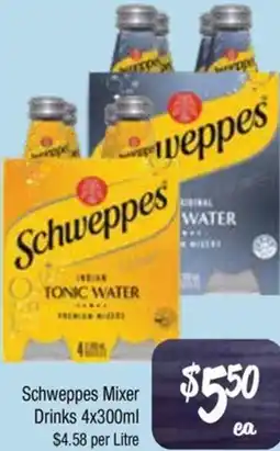 Farmer Jack's Schweppes Mixer Drinks offer