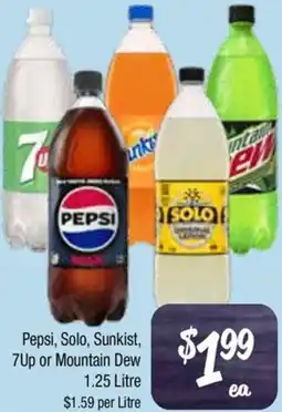 Farmer Jack's Pepsi, Solo, Sunkist, 7Up or Mountain Dew offer