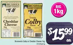 Farmer Jack's Brunswick Colby or Cheddar Cheese offer