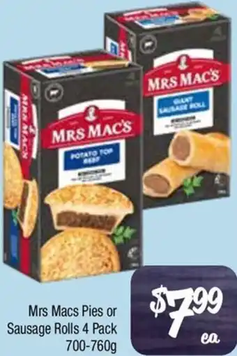 Farmer Jack's Mrs Macs Pies or Sausage Rolls offer