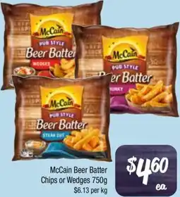 Farmer Jack's McCain Beer Batter Chips or Wedges offer