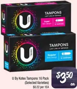 Farmer Jack's U By Kotex Tampons offer