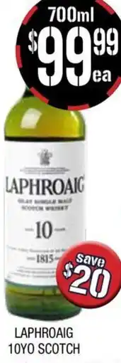 Farmer Jack's Laphroaig 10yo scotch offer