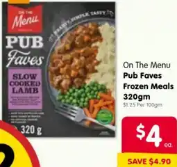 Spar On The Menu Pub Faves Frozen Meals offer