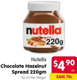 Spar Nutella Chocolate Hazelnut Spread offer