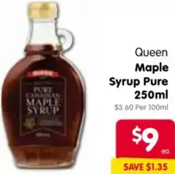 Spar Queen Maple Syrup Pure offer
