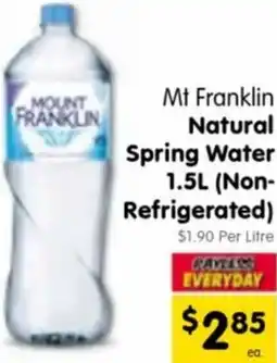 Spar Mt Franklin Natural Spring Water offer