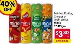 Spar Twisties, Doritos, Cheetos or Grain Waves minis offer