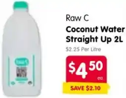 Spar Raw C Coconut Water Straight Up offer