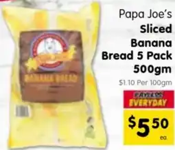 Spar Papa Joe's Sliced Banana Bread offer