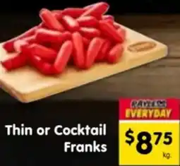 Spar Thin or Cocktail Franks offer