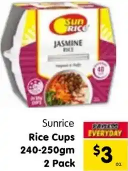 Spar Sunrice Rice Cups offer