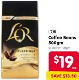 Spar L'OR Coffee Beans offer