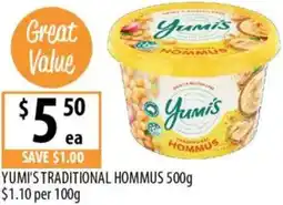 Supabarn Yumi's traditional hommus offer