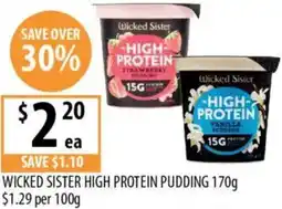 Supabarn Wicked sister high protein pudding offer