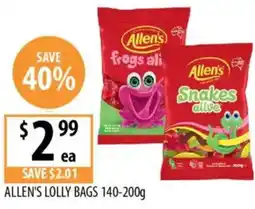 Supabarn ALLEN'S LOLLY BAGS offer