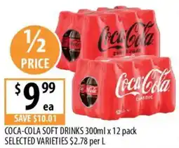 Supabarn Coca-cola soft drinks selected varieties offer