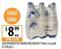 Supabarn SAN BENEDETTO SPARKLING WATER $2.00 per L offer